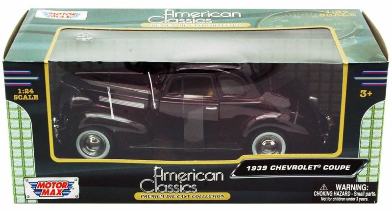 Motor Max 1939 Chevy Coupe  Burgundy - Motormax 73247 -1/24 Scale Diecast Model Toy Car for unisex children - Image 3